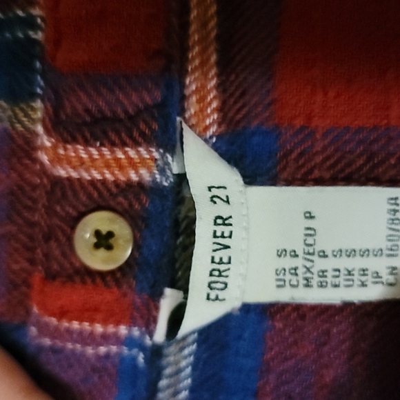 Forever 21 Flannel Shirt Women's Size Small - Picture 3 of 4